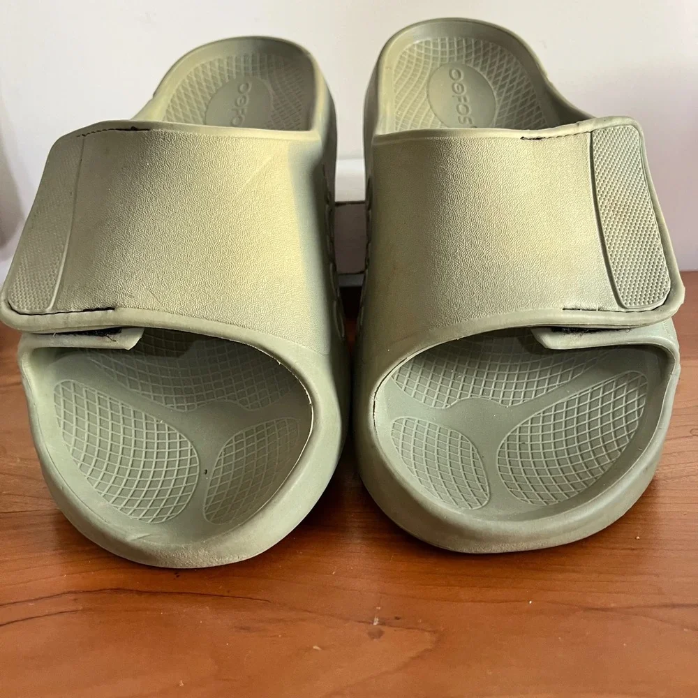 Oofos OOahh Sport Flex Recovery Sandals Sage Green Mens 7 Womens 9 EU 40 Slides‎